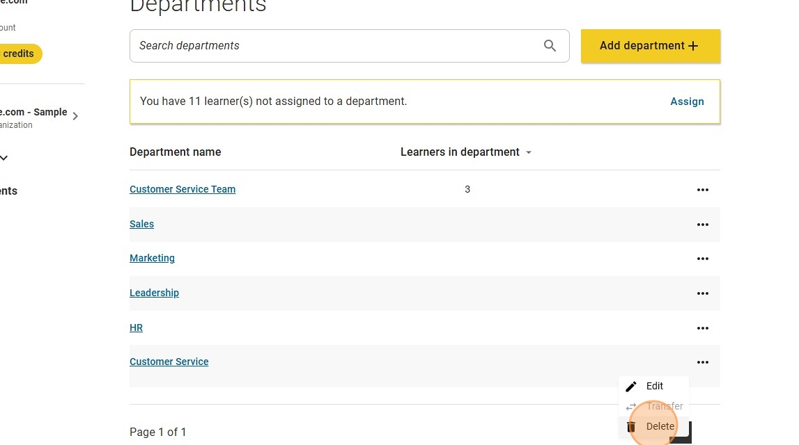 Catalyst: managing departments